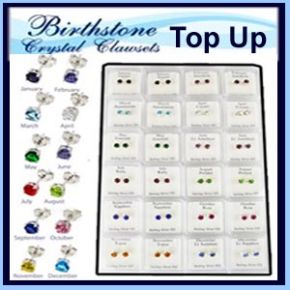 925 STERLING SILVER BIRTHSTONE EARRING BOXED TOP UP